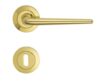 BRIXIA - Brass door handle on rose with lock by LINEA CALI' - view 2